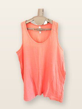 Sofra Coral Scoop Neck Tank Top Women's L Basic Layering